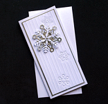 Silver Snowflake - Handcrafted Christmas Card - dr16-0050